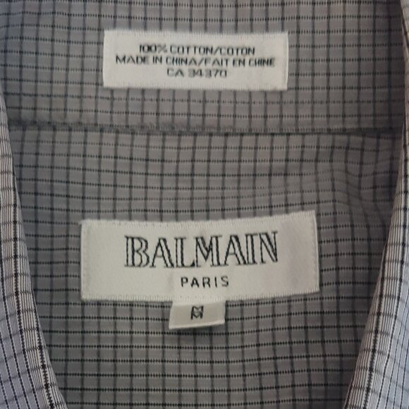 BALMAIN Paris SZ M 100% Cotton Men's Short Sleeved Button Down Shirt - Picture 8 of 14